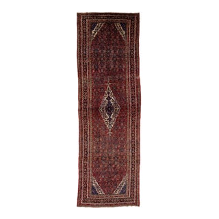 Vintage Persian Designed Hamadan Gallery Wool Rug in Red For Sale