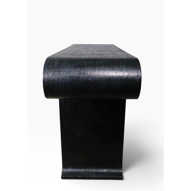 Chic Chinese Style Grass Cloth Alter Console Table c.1970’s For Sale - Image 17 of 18