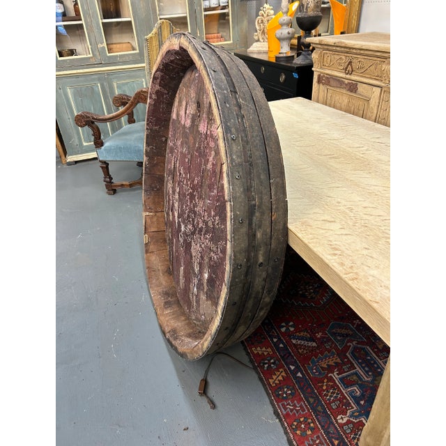 Wood French Château Margaux Wine Barrel Top Façade Ca. 1910 For Sale - Image 7 of 10