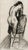 Small antique charcoal drawing of figure on paper from France. Comes with gold frame and acid free mat. Note size includes...