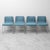Set of 4 1970s chairs. Chromed metal frame. Blue fabric upholstery. Excellent condition with signs of wear, as shown in...