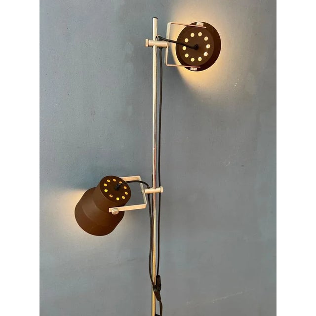 Mid-Century Space Age Brown Anvia Floor Lamp For Sale - Image 4 of 11