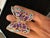 Bochic "Capri" Amethyst & Blue Topaz Butterfly Ring Set In 18K Gold & Silver Natural Amethyst - 14.00 carats Natural Multi...