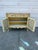 Vintage French Provincial Hand Painted Cane Door Cabinet With Marble Top For Sale - Image 10 of 11
