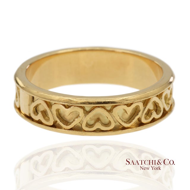Tiffany & Co. 18K Solid Yellow Gold Heart Shape Band Ring Metal Type: 18k Solid Yellow Gold Total Item Weight: 4.1 Grams...