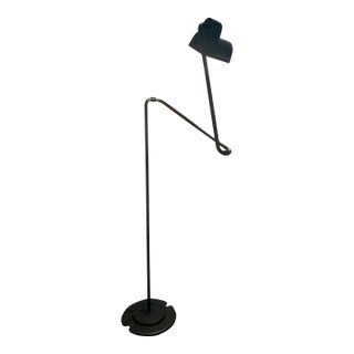 1980s Hannes Wettstein for Belux Postmodern "N-Frame" Black Floor Lamp For Sale