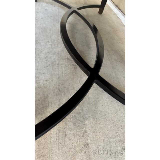 Late 20th Century Neoclassical Zebrawood Inlaid Ebonized Dining Table, Attributed to Ralph Lauren for Henredon For Sale - Image 9 of 17