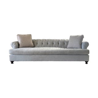 Vintage Sofa by Roger & Chris Tufted Light Gray Upholstery For Sale