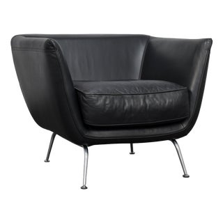 Vintage Leather Lounge Chair by Stefan Steenkist for Young International, Netherlands, 1990s For Sale