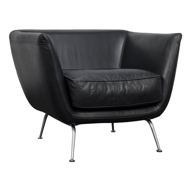 Vintage Leather Lounge Chair by Stefan Steenkist for Young International, Netherlands, 1990s For Sale