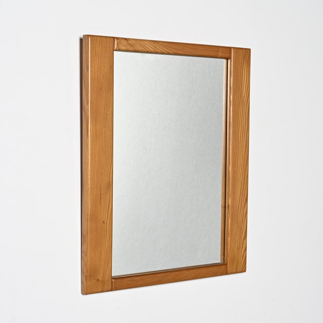 1970s Elm Mirror by Maison Regain, France, 1970 For Sale - Image 5 of 9