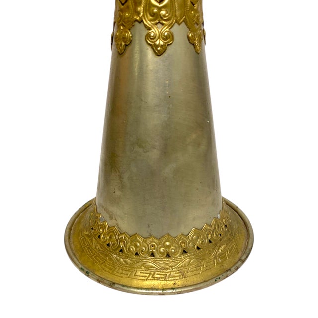 This is a beautiful antique Tibetan gyaling (rgya-gling), a traditional double-reed wind instrument used in Tibetan...