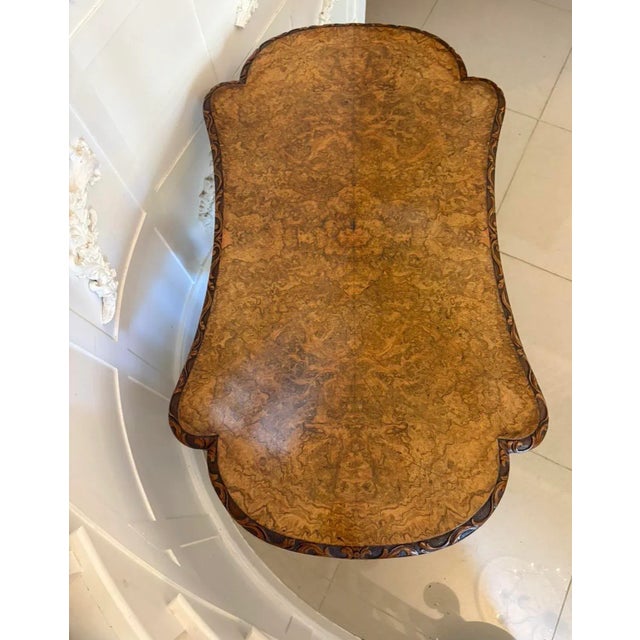 Mid 19th Century Antique Victorian Carved Burr Walnut Centre Table, 1850 For Sale - Image 5 of 14