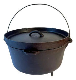 Cast Iron Pot or Cauldron on Three Lets with Handle