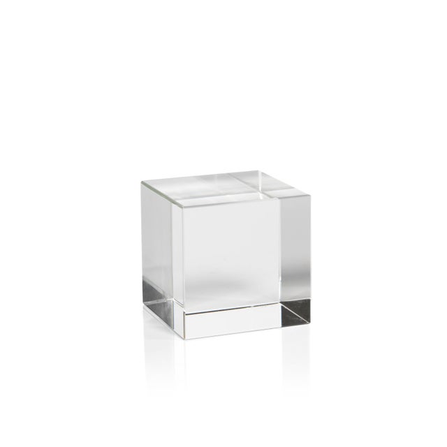 Sublimely crafted from crystal glass, this 3.5-inch cube will enliven your display area or shelf . The sophisticated cube...