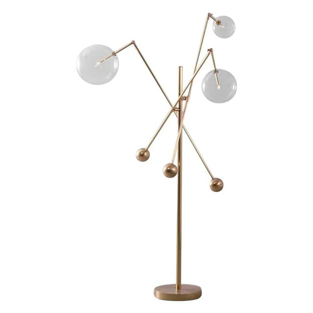 Milan 3 Arms Polished Nickel Floor Lamp by Schwung For Sale - Image 11 of 11