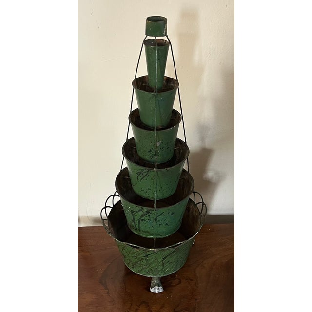 French Antique 19th Century French Tole Graduated Seven Tiered Tulipiere Flower Frog Centerpiece For Sale - Image 3 of 12