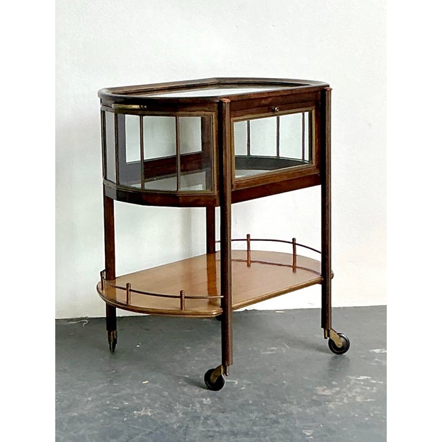 Vintage Regency Vitrine Bar Cart For Sale - Image 4 of 12