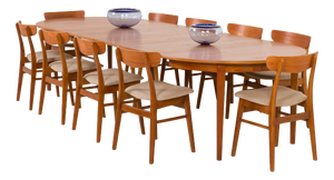 Large Vintage Teak Table with Four Inner Leaves by Henning Kjaernulf for Soro, 1960s