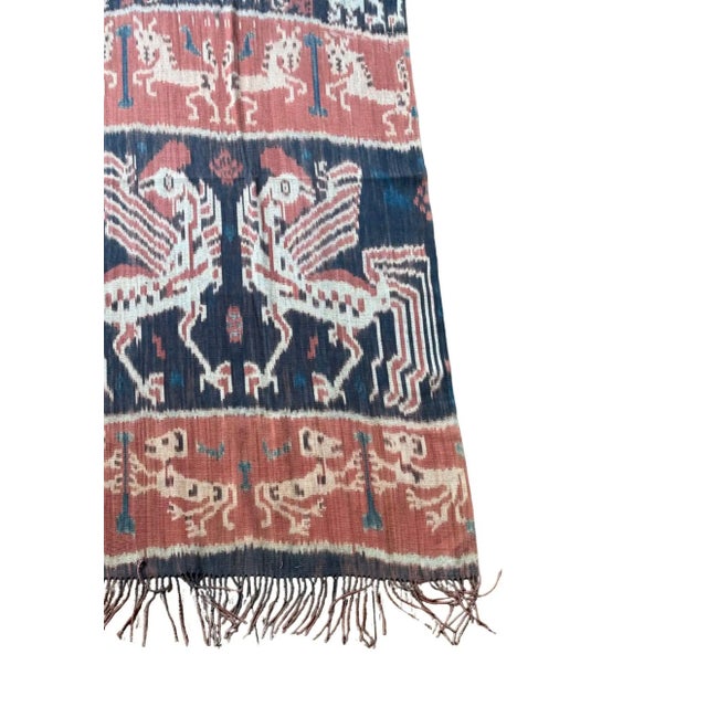 1950s Ikat Textile From Sumba Stunning Tribal Motifs & Colors, Indonesia C. 1950 For Sale - Image 5 of 6