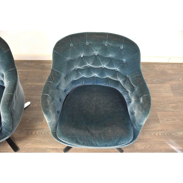Metal Nico Zographos Swivel Lounge Chairs - a Pair For Sale - Image 7 of 12