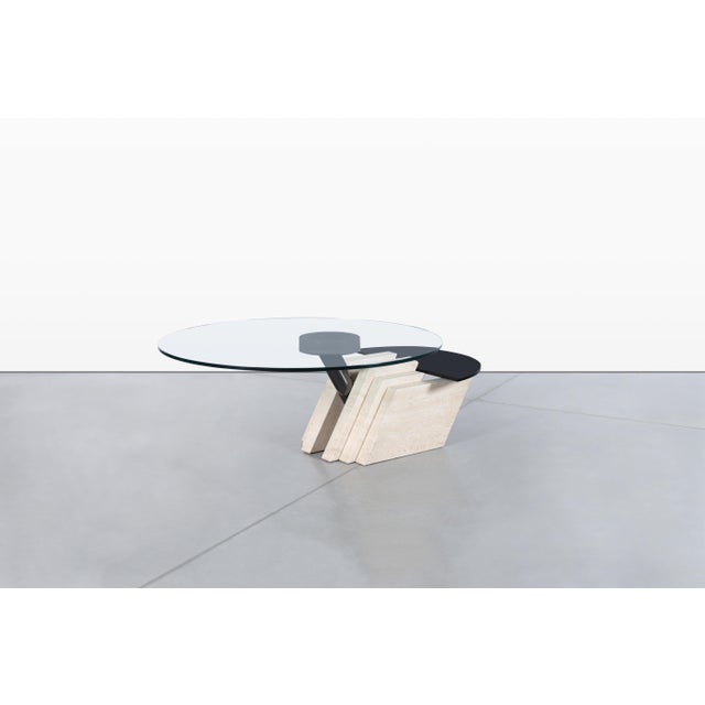 Mid-Century Modern Italian Postmodern Travertine “Zeus” Adjustable Coffee Table by Lapalma For Sale - Image 3 of 14