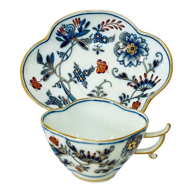 Antique Meissen Tea Cup and Saucer For Sale