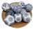 Blue and White Decorative Ceramic Balls, 1970, Set of 10 For Sale
