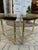 La Barge La Barge Neoclassical Demi Lune Brass, Wood & Glass Table For Sale - Image 4 of 11