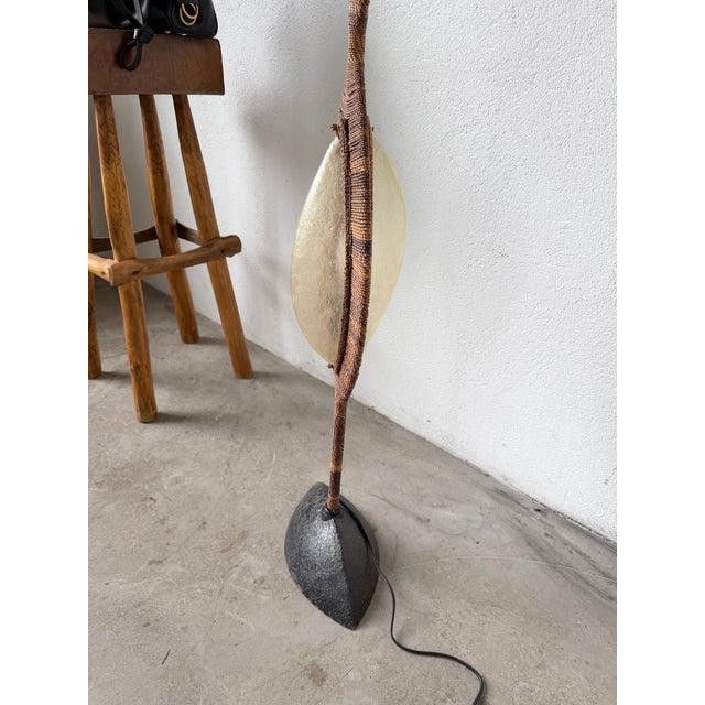 Vintage Bronze and Rope Floor Lamp, 1970 For Sale - Image 15 of 18