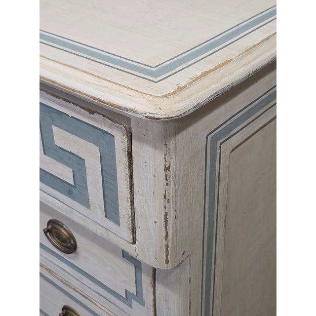 Antique 19th C. Painted Pine Dresser Chest of Drawers With Greek Key Motif For Sale - Image 11 of 17