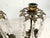 Metal Pair of Antique Ornate Figural Brass Marble Crystal Girandole Candle Holders For Sale - Image 7 of 13