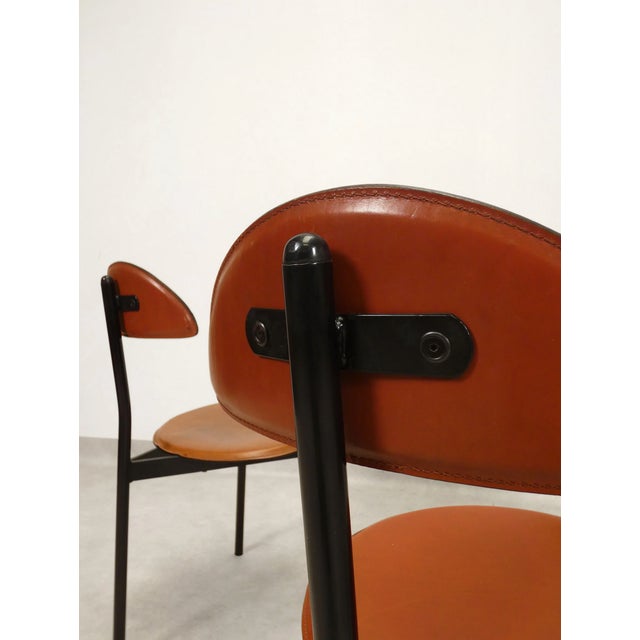 Leather Tripod Chairs from Linea Veam, 1980s, Set of 5 For Sale - Image 14 of 18