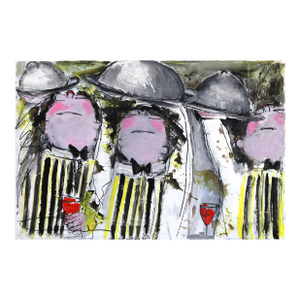 Waiters on the Run - Vibrant Figurative Portrait Acrylic Painting Original Artwork by Gerdine Duijsens