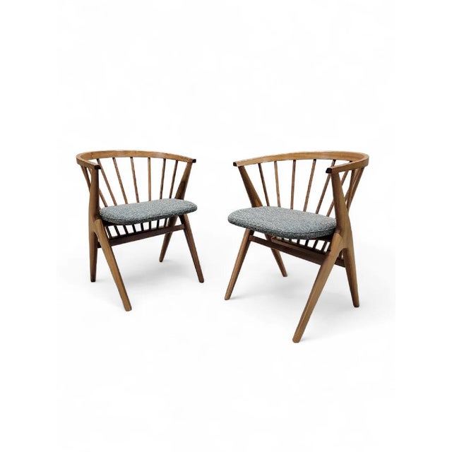 Brown Mid Century Modern Sibast Møbler No 8 Style Teak Captain Chairs - Pair For Sale - Image 8 of 10