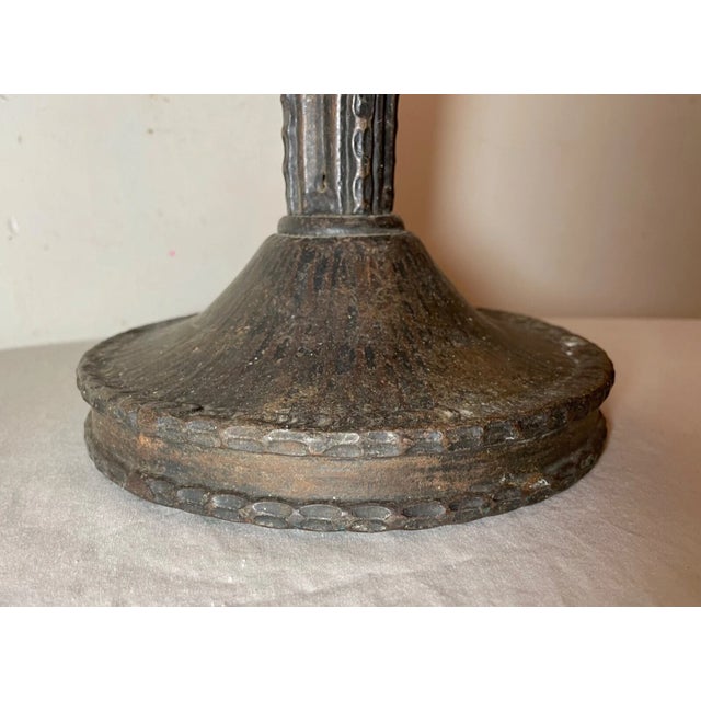 Rare Antique Art Deco Handmade Wrought Forged Steel Iron Electric Table Lamp For Sale - Image 15 of 17