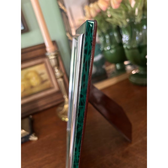 Green Contemporary Faux Malachite Table Top Picture Frame Made in Italy For Sale - Image 8 of 10