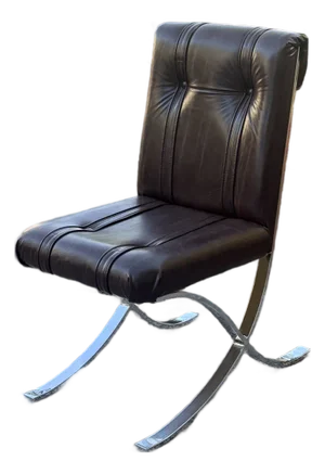 Vintage 1970s Cal-Style Furniture Mfg. Co. Barcelona-Style Chrome X-Base Lounge Chair