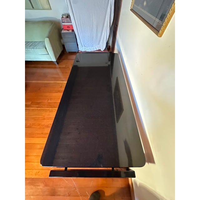 Vintage 1990s Cantilever Desk – Metal Frame & Granite-Finish Glass For Sale - Image 9 of 9