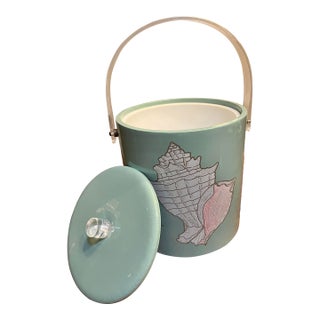 Late 20th Century Coastal Ice Bucket With Sea Shell For Sale