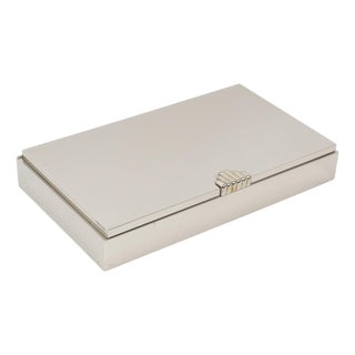 Maison Lancel Paris Chrome Decorative Lidded Box For Sale