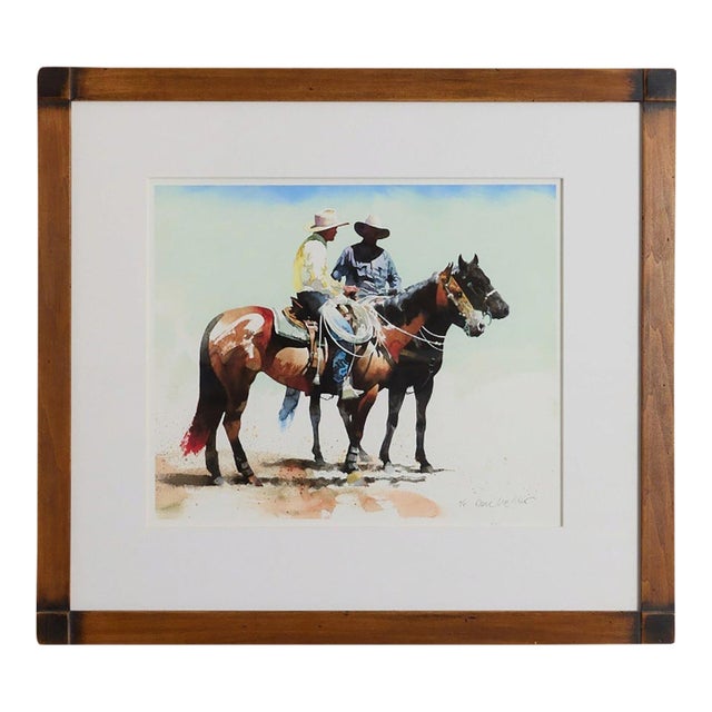 Late 20th Century Don Weller "Roper's Rap" Signed Western Cowboy Print For Sale