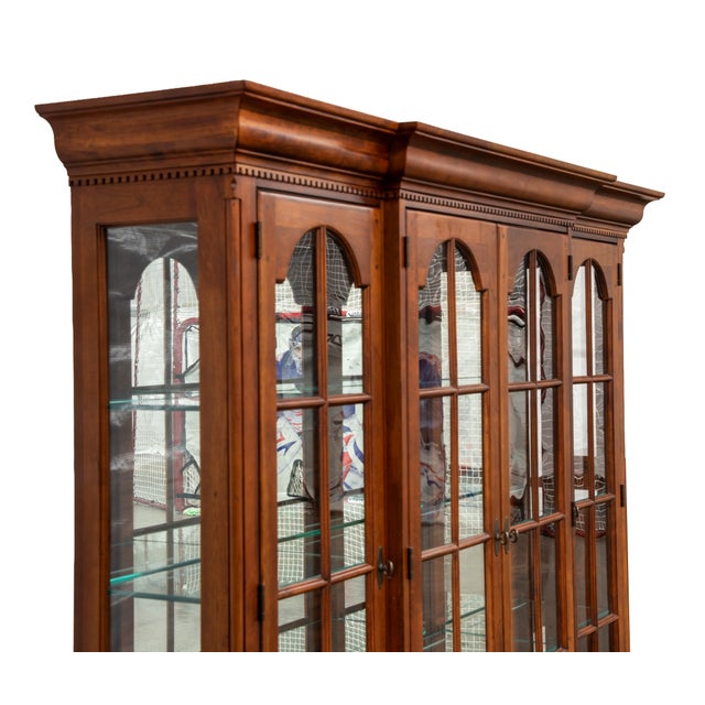 1990s Lexington Bob Timberlake Solid Cherry China Hutch & Base For Sale - Image 6 of 17