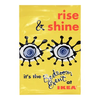 Vintage Graphic Rise & Shine Advertising Poster by Laurie Rosenwald for Ikea For Sale