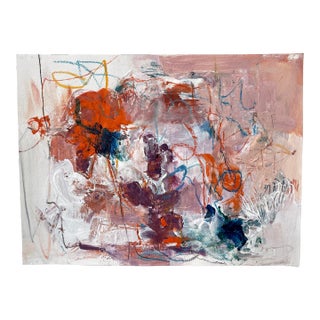 Abstract Small Work on Paper Acrylic Painting Untitled #13 by Stephanie Visser For Sale