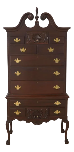 Craftique Chippendale Ball & Claw Mahogany Highboy