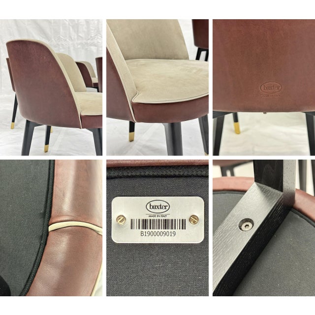 Set of 6 Baxter "Colette" Chairs by Roberto Lazzeroni in Leather Brass For Sale - Image 18 of 18