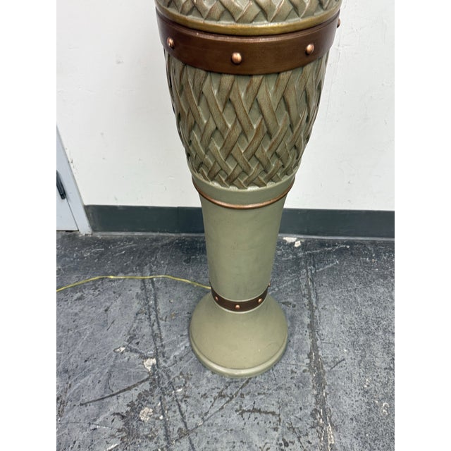 Lamps Forever, Sun Valley Green Lattice Floor Lamp For Sale - Image 12 of 12