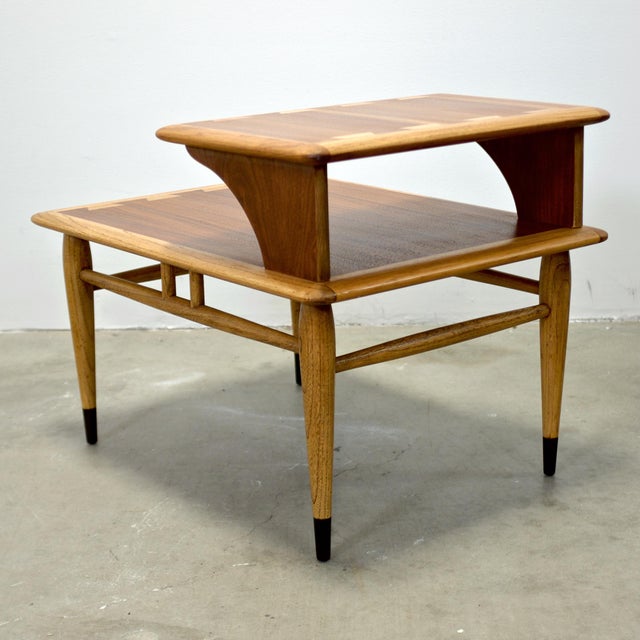 Wood Lane “Acclaim” Walnut & Ash Side Table / Step Table For Sale - Image 7 of 7