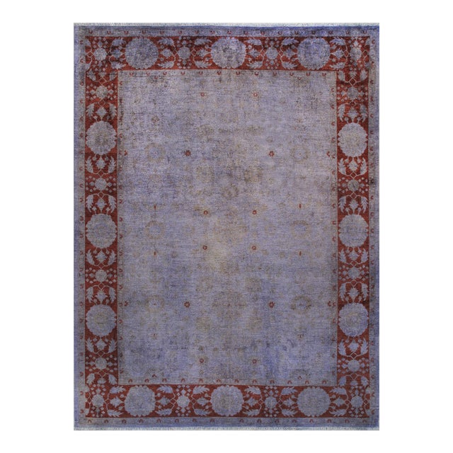 Pasargad Home Lahore Lavender Wool Area Rug- 9' 3" X 12' 4" For Sale